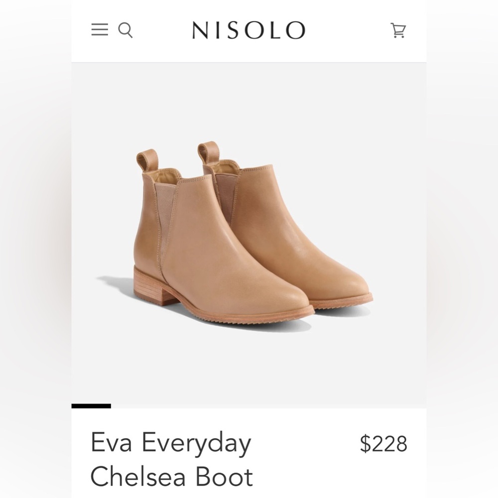 Nisolo Eva Everyday Chelseaea Boot, Size 8, NWT